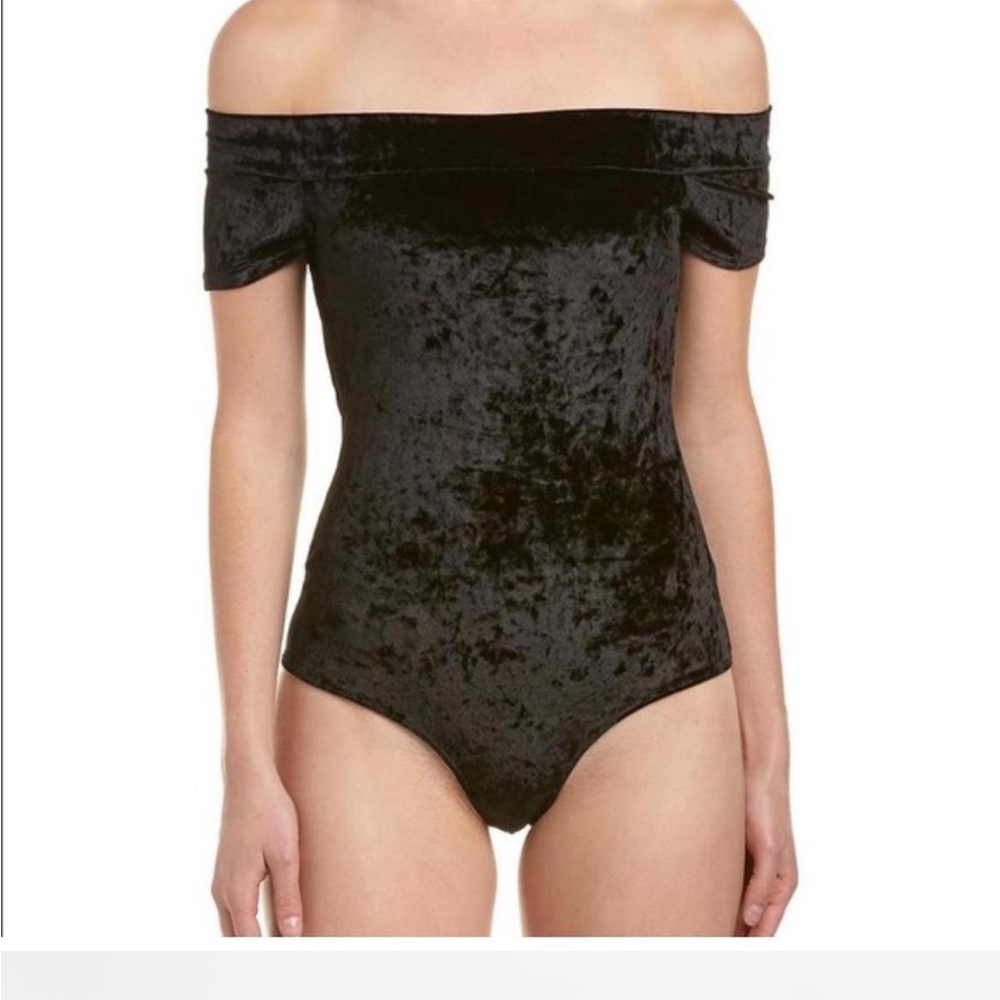 BCBGeneration Black Velvet Bodysuit